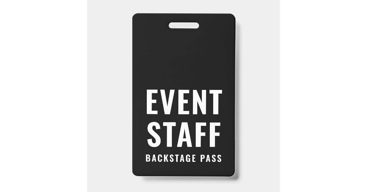 Event Staff Backstage Pass QR Code ID Badge | Zazzle