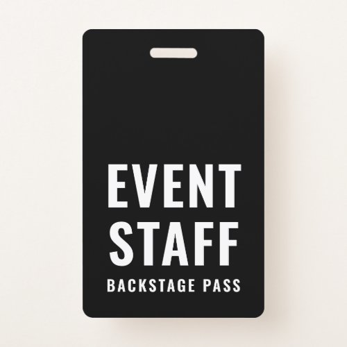 Event Staff Backstage Pass QR Code ID Badge