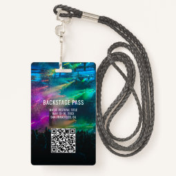 Event Staff Backstage Pass QR Code ID Badge | Zazzle