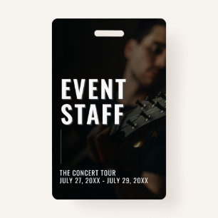 Event Staff Backstage Pass with Photo ID Badge