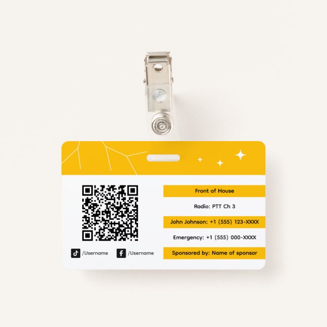 Event Staff Badge (Back with Clip)