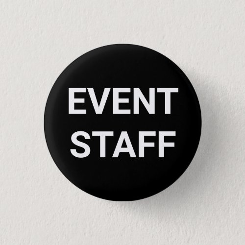 Event Staff black and white custom text pin button