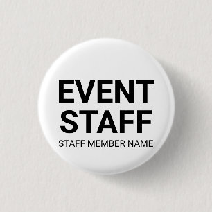Event Staff black white custom team event name Button