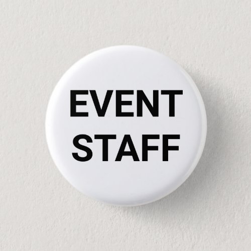 Event Staff black white custom text pin button