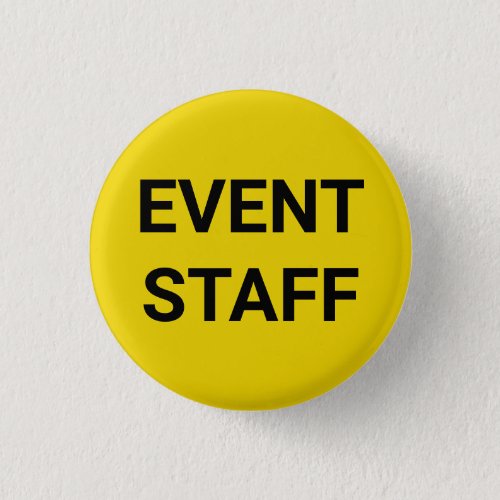 Event Staff black  yellow custom text pin button