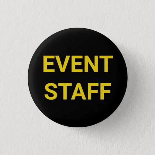 Event Staff black yellow custom text pin button
