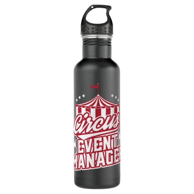 Event Staff Circus Carnival Tent design Stainless Steel Water Bottle (Front)