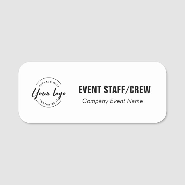 Event staff Custom Business logo generic Name Tag (Front)