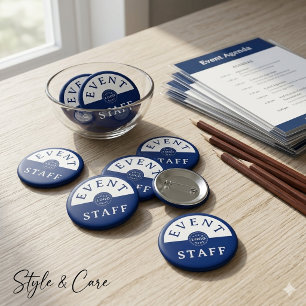 Event Staff Custom Navy Unique Stylish Button