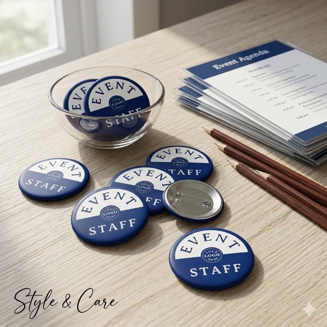 Event Staff Custom Navy Unique Stylish  Button (Event Staff Custom Navy Unique Stylish Button)