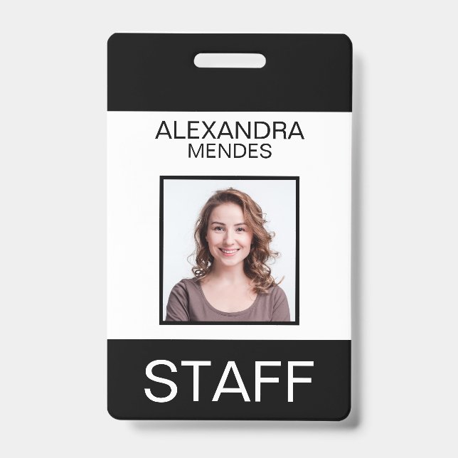 Event Staff Modern Name Badge Custom Logo (Front)