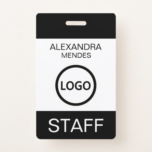 Event Staff Modern Name Badge Custom Logo