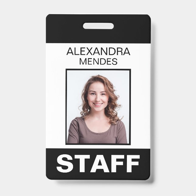 Event Staff Modern Name Badge Custom Logo (Front)