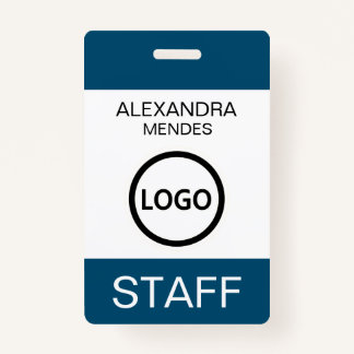 Event Staff Modern Name Badge Custom Logo