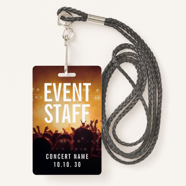 Event Staff Photo Custom Name Concert Badge (Front with Lanyard)