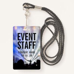 Event Staff Photo Custom Name Lights Concert Badge