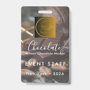 Event Staff Photo Qr Code Logo Chocolate Festival Badge