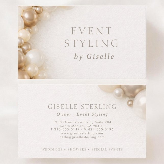Event Styling Party Decorating Business Card (Creator Uploaded)