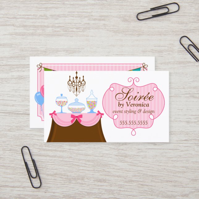 Event Stylist and Design Business Card (Front/Back In Situ)