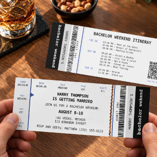 Event Ticket Bachelor Weekend Itinerary Invitation