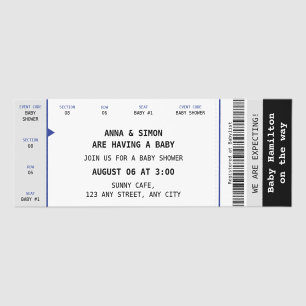 Event Ticket Music Theme Baby Shower Invitation