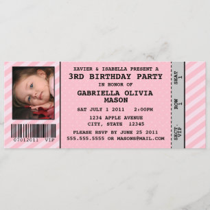 Event Ticket Style Birthday Party Inviation Invitation