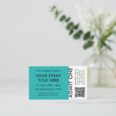 Event Ticket | Teal Minimal QR Code Concert Ticket | Zazzle