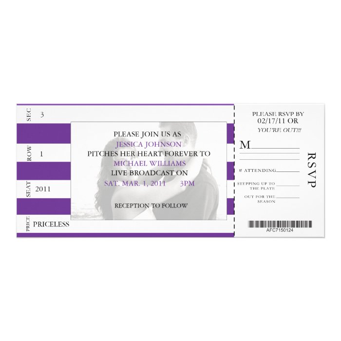 Event Ticket Wedding Invitation