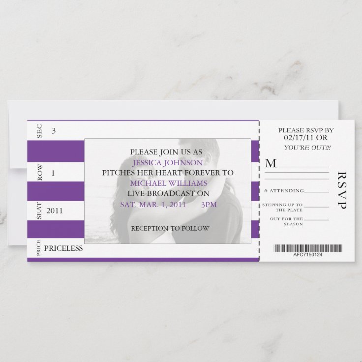 Event Ticket Wedding Invitation Zazzle