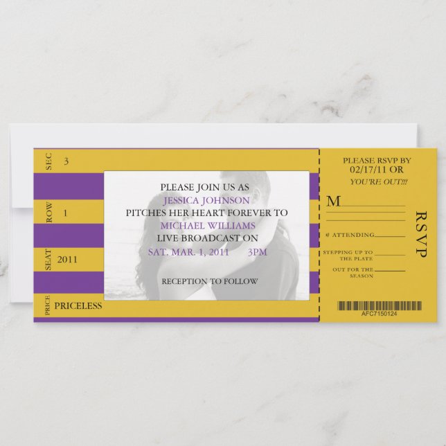 Event Ticket Wedding Invitation (Front)