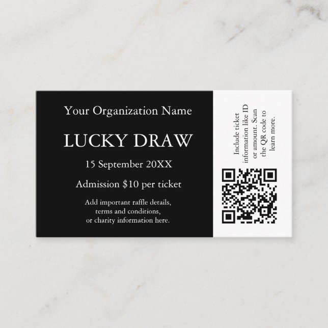 Event Tickets Personalized QR Code Design (Front)