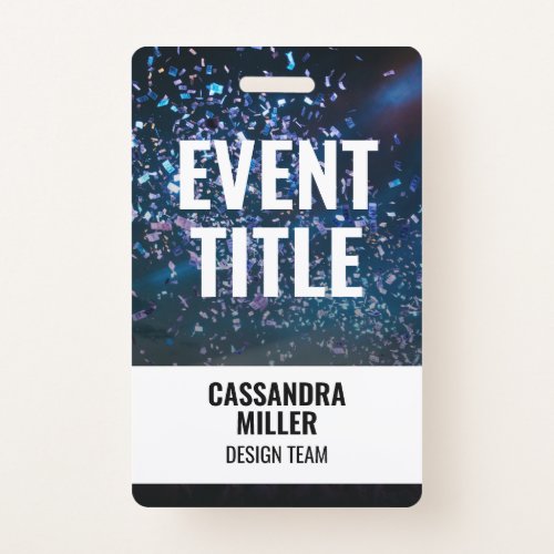 Event Title with Photo Background Backstage Pass Badge
