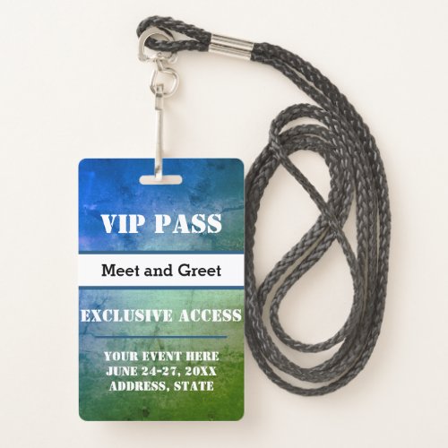 Event VIP Pass Exclusive Access Custom Badge