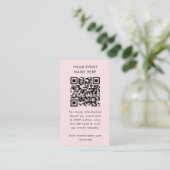 Event Website | Blush Pink Feminine Photo QR Code Enclosure Card (Standing Front)