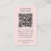 Event Website | Blush Pink Feminine Photo QR Code Enclosure Card (Front)