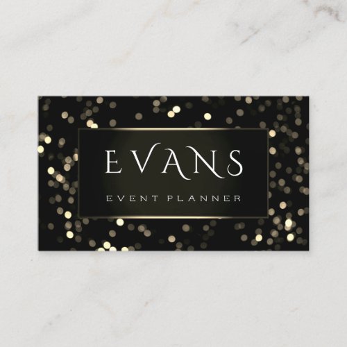 Event Wedding Planner Black Gold Lights Framed Appointment Card