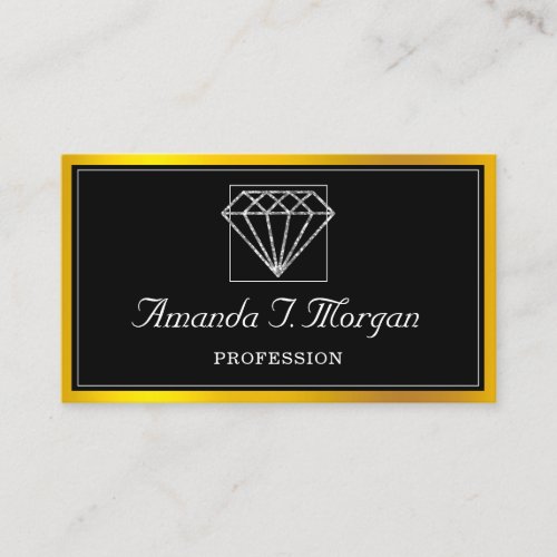 Event Wedding Planner Diamond Gold Frame VIP Business Card
