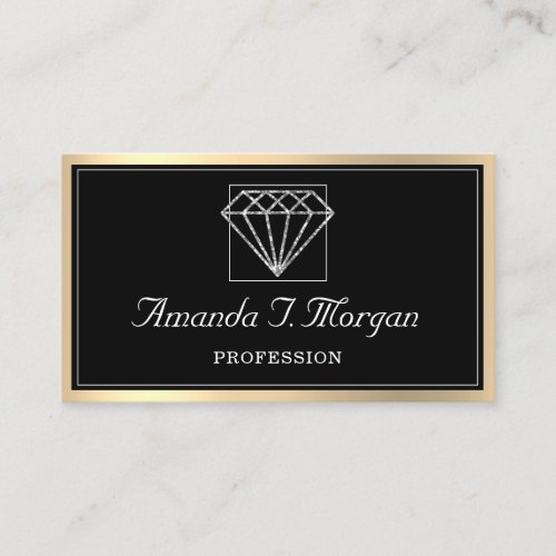 Event Wedding Planner Diamond Gold Framed Business Card