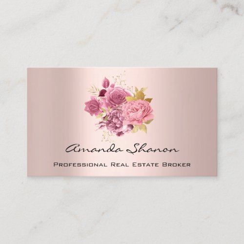 Event Wedding Planner Floral Pink Logo QR CODE  Business Card