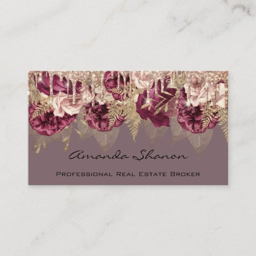 Event Wedding Planner Floral Rose Drip LogoQR Code Business Card