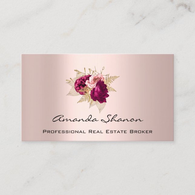 Event Wedding Planner Floral Roses Logo QR CODE Business Card (Front)