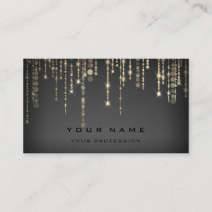 Event Wedding Planner Gray Grey Gold Strings Business Card