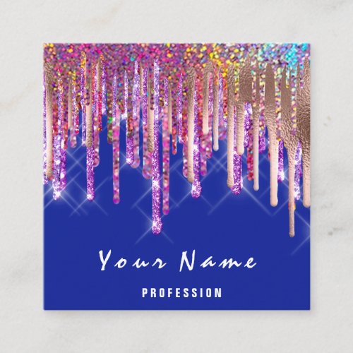 Event Wedding Planner Makeup Holograph Unicorn Square Business Card
