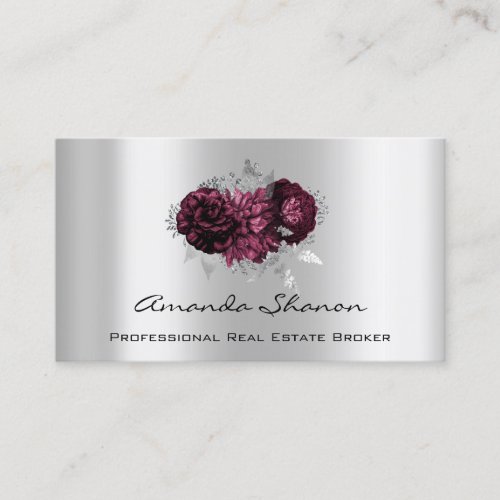 Event Wedding Planner Marsala Silver Logo QRCODE  Business Card
