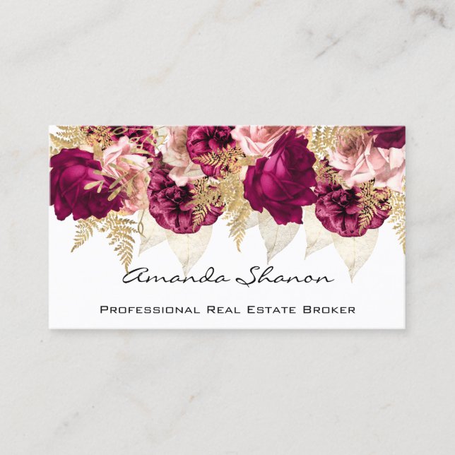 Event Wedding Planner Red Floral  Logo QR CODE  Business Card (Front)