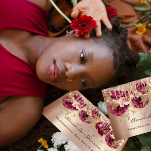 Event Wedding Planner Rose Gold Drips Logo QR Business Card