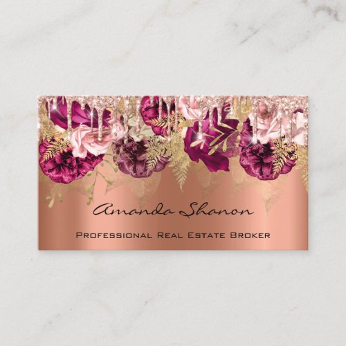 Event Wedding Planner Roses CoralDrip Logo QRCODE  Business Card