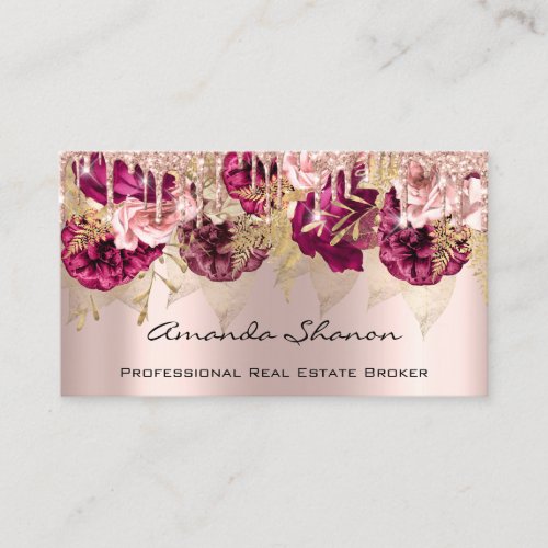 Event Wedding Planner Roses Pink Drip LogoQRCODE   Business Card