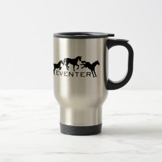 Eventer with Three Jumping Horses Travel Mug