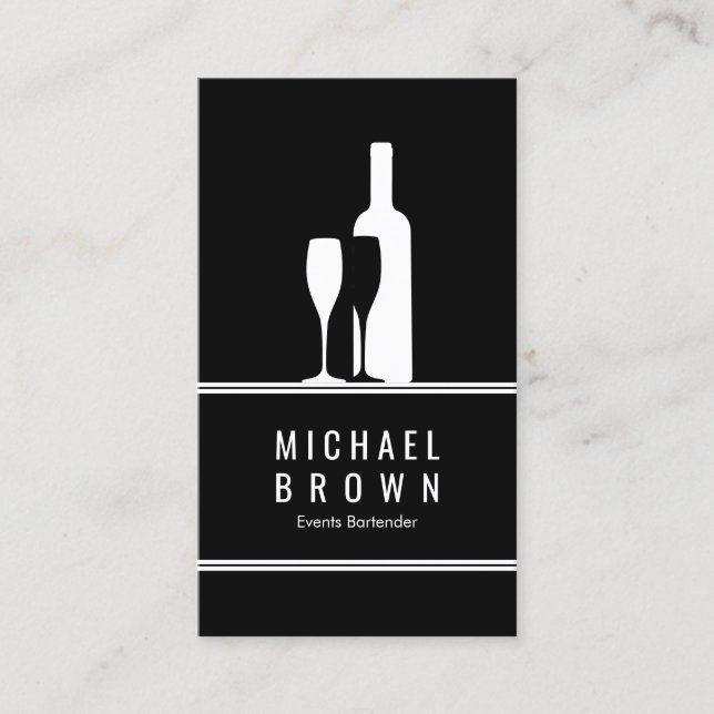 Events Bartender Business Card (Front)